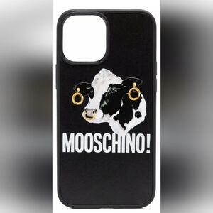 Moschino Black and White Cow Design iPhone 12 Phone Case Mooschino